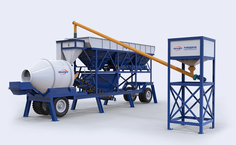 Drum concrete mixing plant